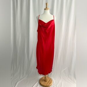 Brand New BEBE Red Satin Slip Dress Size 1X